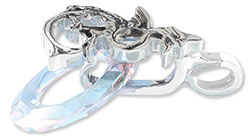 Decorative bail attached to a crystal donut